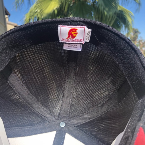 Trojan Headware USC Logo Baseball Cap 6 Panel Black White Baseball Hat NEW - Picture 5 of 7